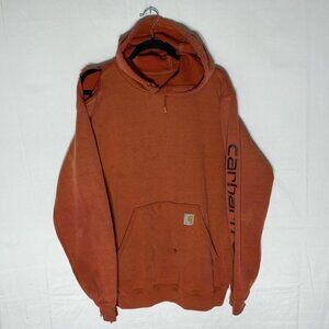 Carhartt Orange Heavily Distressed Pullover Hoodie M